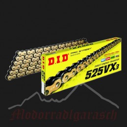 Kettensatz D.I.D G&B525VX3/116 / geschlossen / Kettenrad gold Honda CBF 600 / PC38